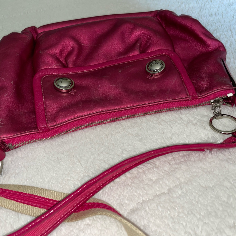 Coach Poppy 2-Way Pink Handbag with Guitar‎ Strap - Picture 8 of 9